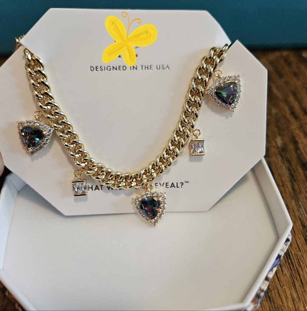 BP Gold Necklace with Charms Edgy Chick